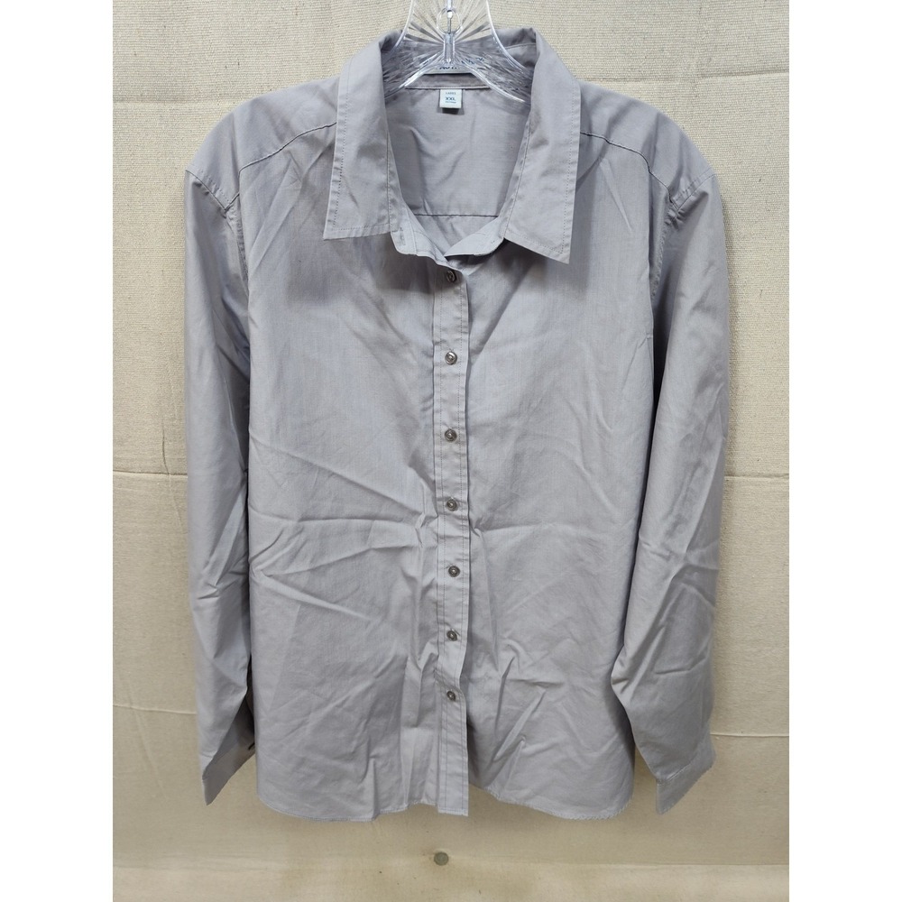 Port Authority‎ Womens XXL Gray Long Sleeve Button Down Work Shirt L508